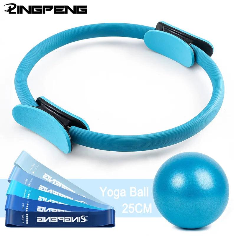 7 Pilates Essentials Set ( 5 resistance bands + Pilates Ring + Pilates Ball)